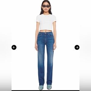 MOTHER KICK IT straight leg jean in trouble maker wash